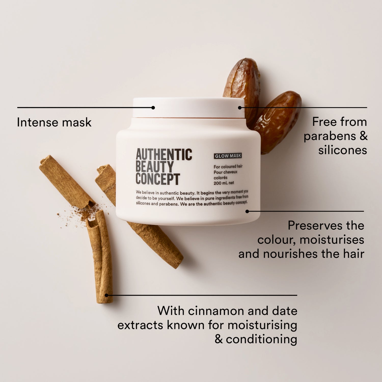 Glow Mask 200 ml - Natuurlijk masker voor gekleurd haar