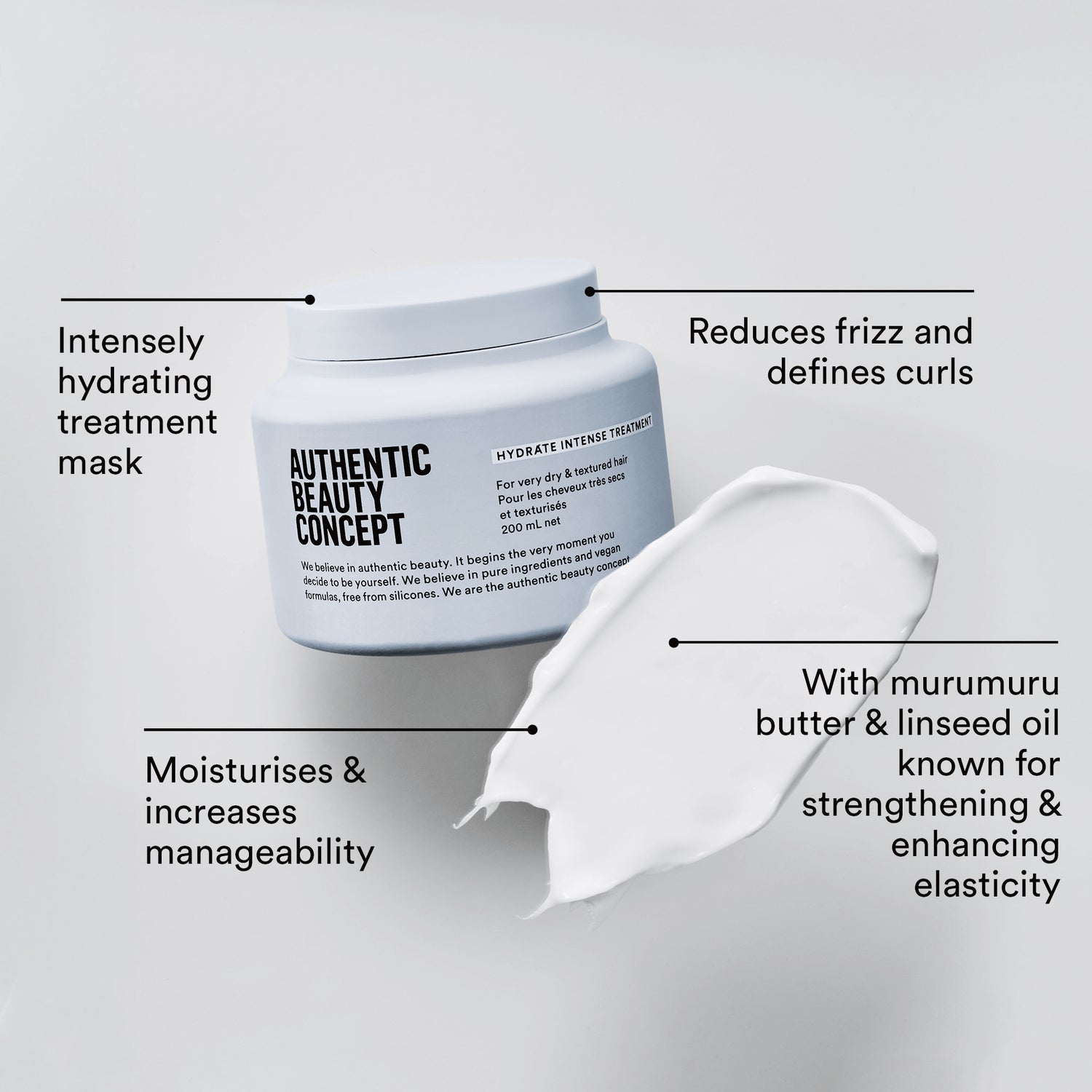 Hydrate Hair Intense Treatment 200ml - Natuurlijk hydraterend masker voor zeer droog haar