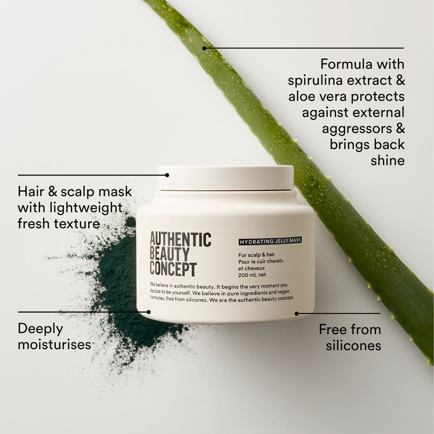 Hydrating Jelly Mask 200ml - Natuurlijk gelmasker voor dof & krullend haar