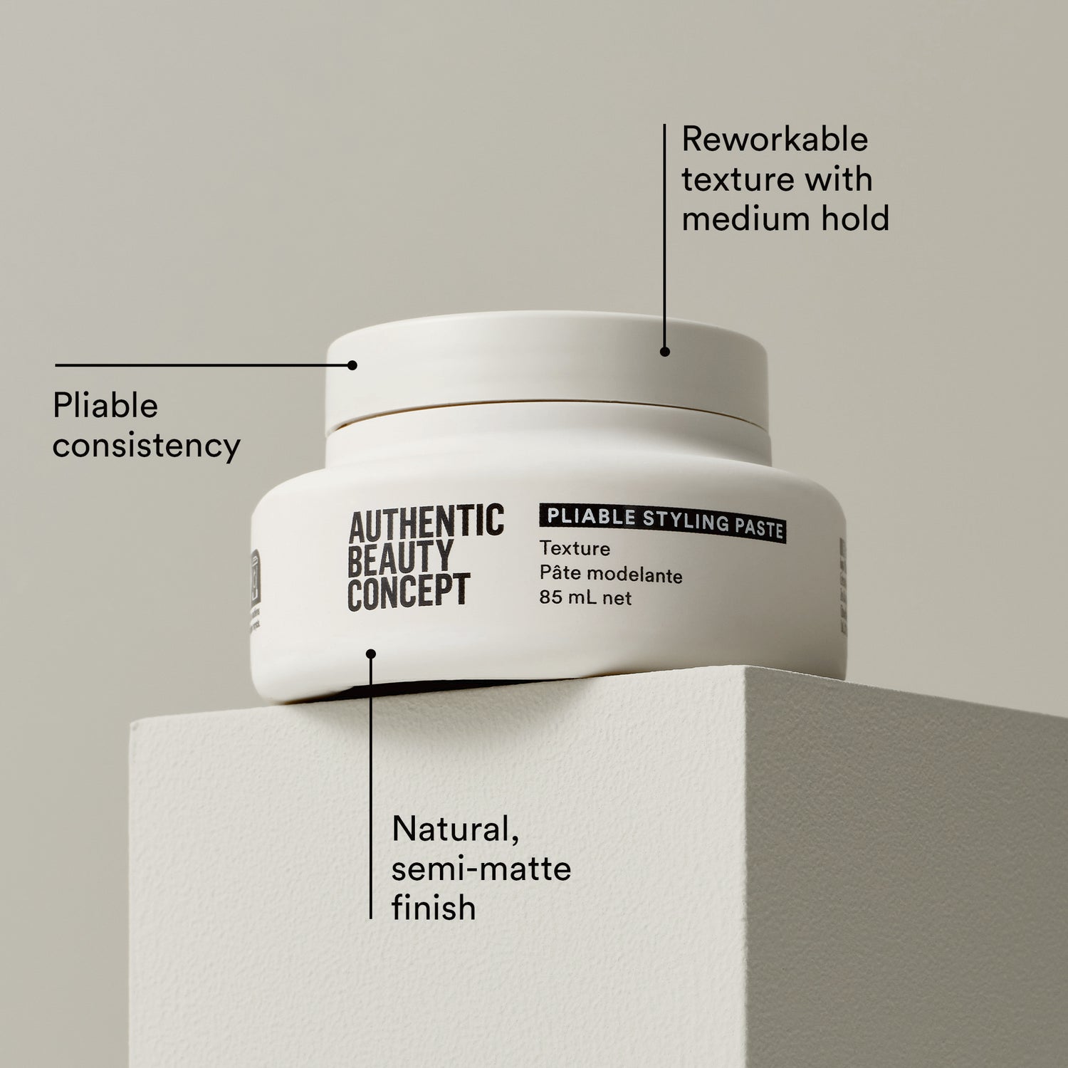 Pliable Styling Hair Paste 85ml - Medium-hold natuurlijke paste