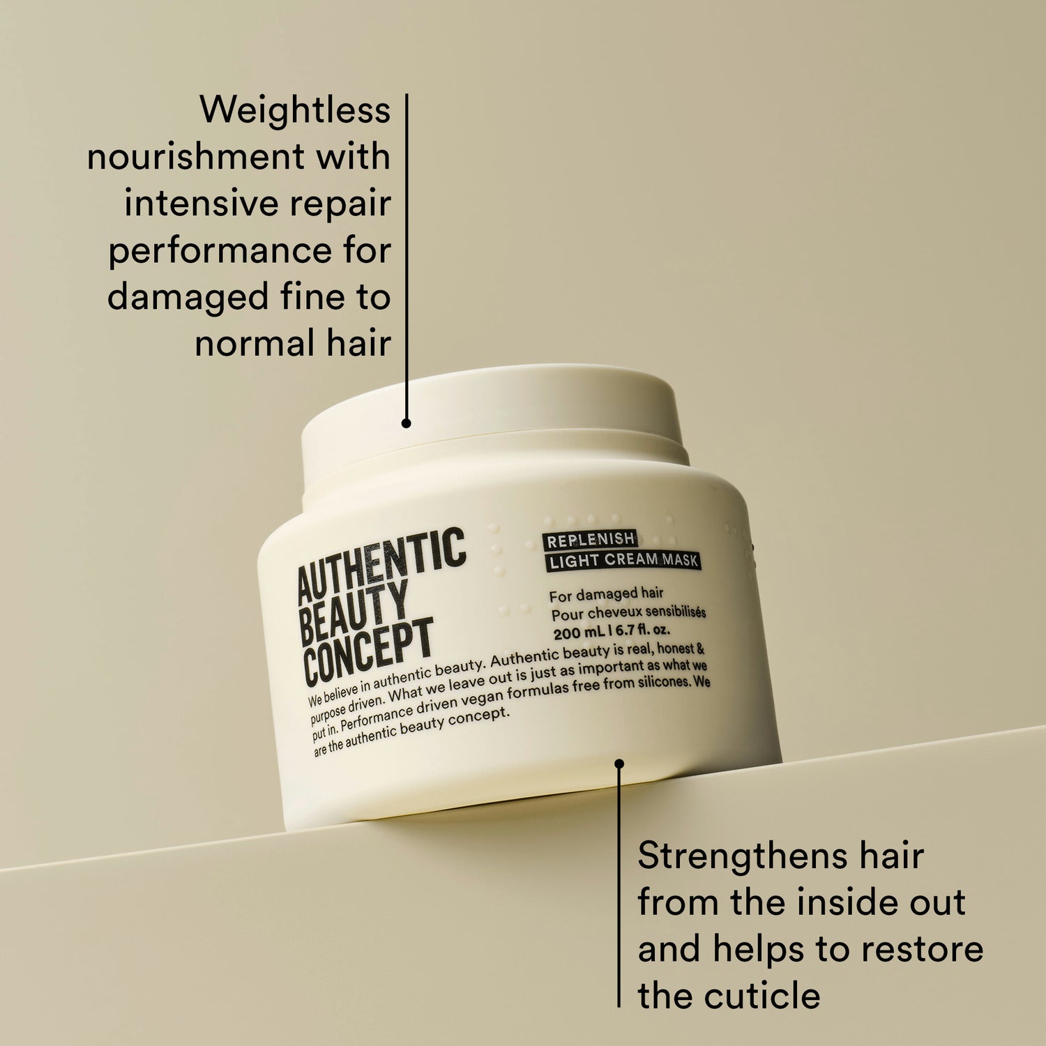 Replenish Light Cream Mask 200ml - Herstellend masker voor fijn, beschadigd haar
